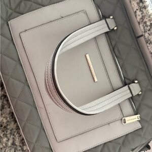 Steve Madden Gray Quilted Laptop bag